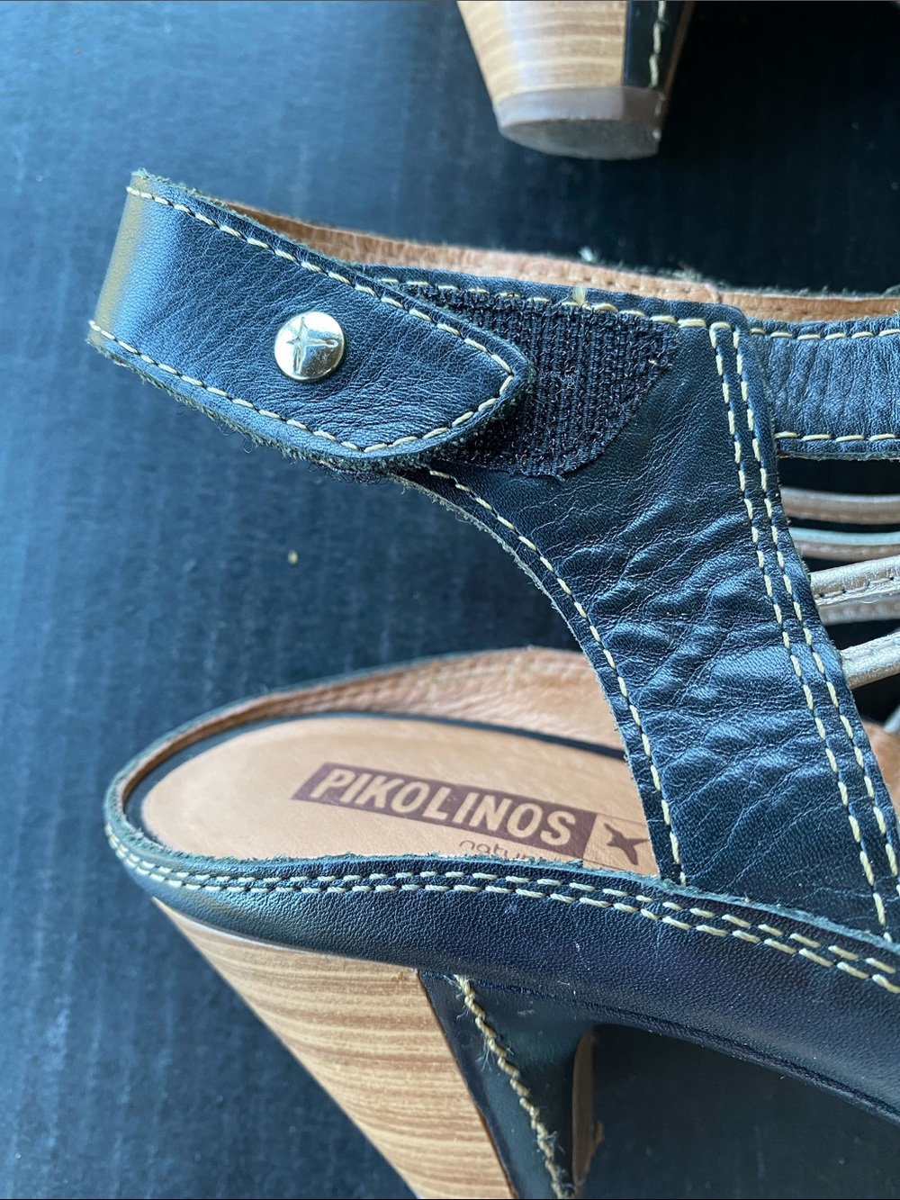 PIKOLINOS Black Leather Strappy Slingback Sandals - Picture 4 of 13